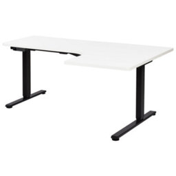 Beliani Electric Adjustable Corner Desk Destines White/ Black 160 Cm 109 Cm Right Hand - thumbnail 6