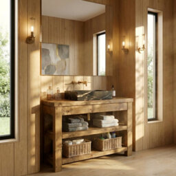 L120xW44cm TERO Solid Wood Bathroom Vanity - thumbnail 4