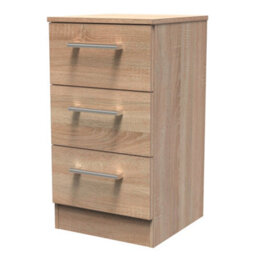 Devon 3 Piece Bedroom Set (Wardrobe, Chest & Bedside) In Bardolino Oak - Ready Assembled - thumbnail 2