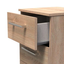 Devon 3 Piece Bedroom Set (Wardrobe, Chest & Bedside) In Bardolino Oak - Ready Assembled - thumbnail 3