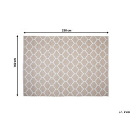 Beliani Outdoor Rug Aksu Beige 160 X 230 Cm Reversible - thumbnail 3
