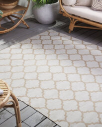Beliani Outdoor Rug Aksu Beige 160 X 230 Cm Reversible - thumbnail 2
