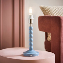 Valuelights Bobble Powder Blue Rechargeable Wooden Table Lamp Base Only - thumbnail 1
