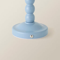 Valuelights Bobble Powder Blue Rechargeable Wooden Table Lamp Base Only - thumbnail 5