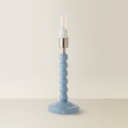 Valuelights Bobble Powder Blue Rechargeable Wooden Table Lamp Base Only - thumbnail 3