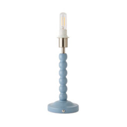 Valuelights Bobble Powder Blue Rechargeable Wooden Table Lamp Base Only - thumbnail 6