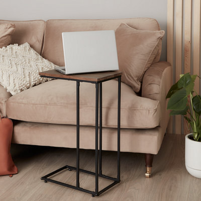 Atico Matt Walnut Effect Side Table (H)64Cm (W)40Cm (D)25Cm - image 1