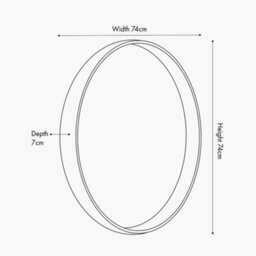 Pacific Lifestyle Large Grey Oak Wood Veneer Deep Edge Round Wall Mirror - thumbnail 7