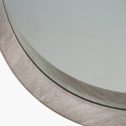 Pacific Lifestyle Large Grey Oak Wood Veneer Deep Edge Round Wall Mirror - thumbnail 6