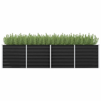 Berkfield Garden Raised Bed Anthracite 320X80X77 Cm Galvanised Steel - image 1