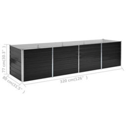 Berkfield Garden Raised Bed Anthracite 320X80X77 Cm Galvanised Steel - thumbnail 7