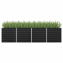 Berkfield Garden Raised Bed Anthracite 320X80X77 Cm Galvanised Steel - thumbnail 1