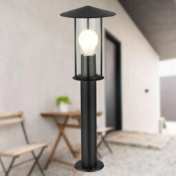Set Of 2 Black Ip44 Outdoor 50Cm Post Light Modern Lamppost Pedestal Lights - thumbnail 4