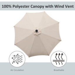 Outsunny Outdoor Garden Solar Power 24 Led Light Parasol Sun Umbrella Crank Tilt - thumbnail 7