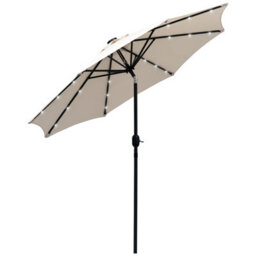 Outsunny Outdoor Garden Solar Power 24 Led Light Parasol Sun Umbrella Crank Tilt - thumbnail 2