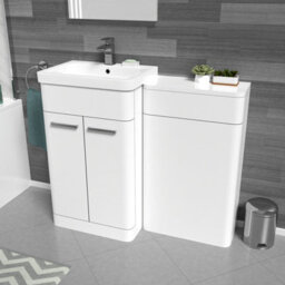 Nes Home White 1000mm Freestanding Cabinet Ceramic Basin & Wc Unit - thumbnail 1