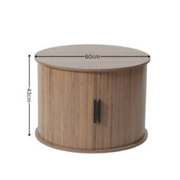 Home Source Grova Wooden Coffee Table Tambour Doors With Hidden Storage Modern - Walnut - thumbnail 6