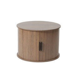 Home Source Grova Wooden Coffee Table Tambour Doors With Hidden Storage Modern - Walnut - thumbnail 4