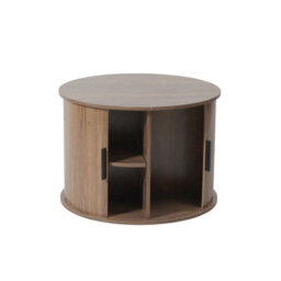 Home Source Grova Wooden Coffee Table Tambour Doors With Hidden Storage Modern - Walnut - thumbnail 5