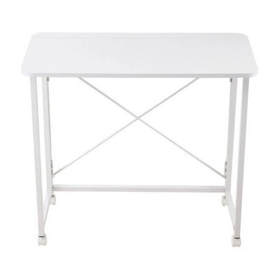 100X50X75 Cm 2 Sizes White Metal Desk Mobile Workstation Portable For Study/office Foldable - image 1
