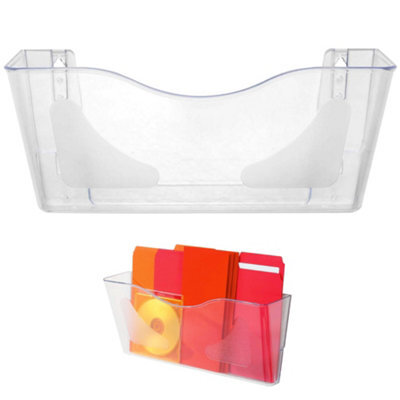 Deflecto Yearntree Deflecto A4 Wall Mounted Magazine File Holder - Perfect For Folders, Files, Mails & Brochure - Clear Racks For Home Office With - image 1