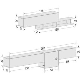 Decorotika Arezzo Moduler Modern Tv Unit Wall Mount Customizable Layout High Gloss White - thumbnail 6