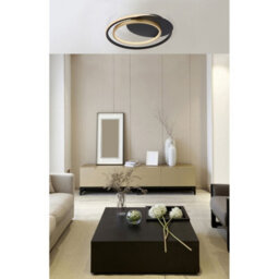 Luminosa Lighting Luminosa Rodan Integrated Led Semi Flush Ceiling Light Black 2X Led Dimmable 3000-6000K Remote Control - thumbnail 6