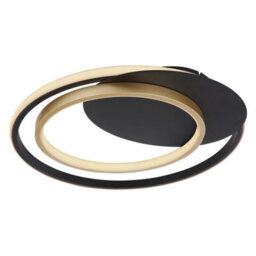 Luminosa Lighting Luminosa Rodan Integrated Led Semi Flush Ceiling Light Black 2X Led Dimmable 3000-6000K Remote Control