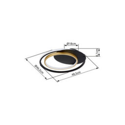 Luminosa Lighting Luminosa Rodan Integrated Led Semi Flush Ceiling Light Black 2X Led Dimmable 3000-6000K Remote Control - thumbnail 9