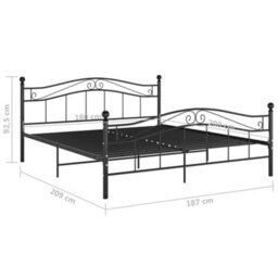 Berkfield Bed Frame Black Metal 180X200 Cm 6Ft Super King - thumbnail 8