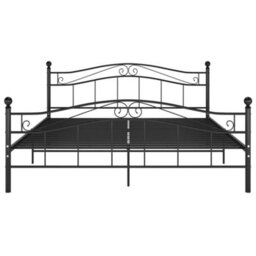 Berkfield Bed Frame Black Metal 180X200 Cm 6Ft Super King - thumbnail 3