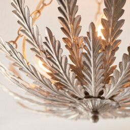 Anson Lighting Damita Silver Leaf Decorative Floral 3 Light Ceiling Pendant - thumbnail 4