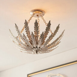 Anson Lighting Damita Silver Leaf Decorative Floral 3 Light Ceiling Pendant - thumbnail 2