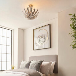 Anson Lighting Damita Silver Leaf Decorative Floral 3 Light Ceiling Pendant - thumbnail 3