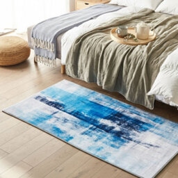 Beliani Blue Multicolour 80 X 150 Cm 3D Print Low-Pile Polyester Rug - thumbnail 2