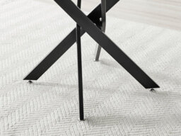 Furniturebox Uk Novara Grey Concrete Effect Black Leg Round Dining Table & 4 Cream Halle Chairs - thumbnail 7