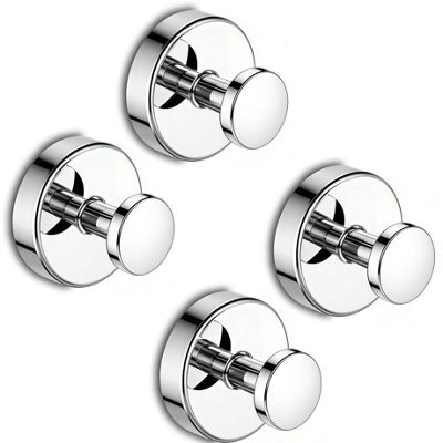 Suction Cup Towel Hooks For Bathroom Glass Mirror, Chrome Premium Stainless Steel Rustproof Wall Hangers For Mirrors Windows - image 1