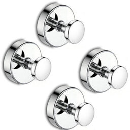 Suction Cup Towel Hooks For Bathroom Glass Mirror, Chrome Premium Stainless Steel Rustproof Wall Hangers For Mirrors Windows