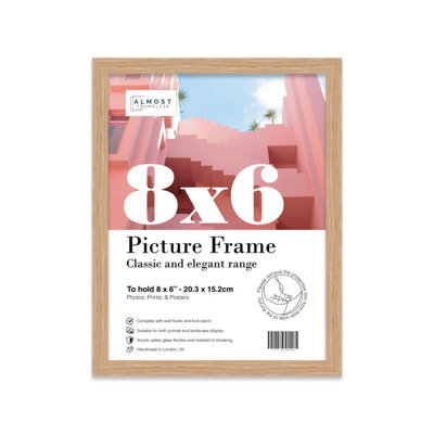 8X6 Oak Picture Frame (15.2 X 20.3Cm) Poster, Photo, Artwork, Gallery Wall Or Print - image 1