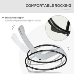 Outsunny Patio Rocking Chair Orbital Zero Gravity Seat Pool Chaise W/ Pillow - thumbnail 4