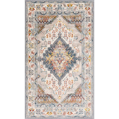 Livabliss Ankara-Vintage Grey Taupe Blue Traditional Boho Living Dining Bedroom Rug 80 X 150 Cm Easy Care, Non Shedding - image 1