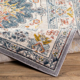Livabliss Ankara-Vintage Grey Taupe Blue Traditional Boho Living Dining Bedroom Rug 80 X 150 Cm Easy Care, Non Shedding - thumbnail 4