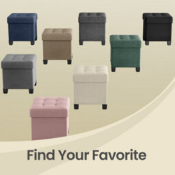 Songmics Storage Ottoman, Foldable Small Ottoman Foot Rest, 38 X 38 Cm Foot Stool, Ottoman With Storage, Retro Green - thumbnail 8
