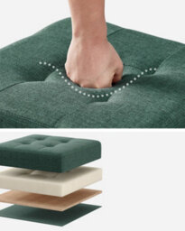 LEDREM Storage Ottoman, Foldable Small Ottoman Foot Rest, 38 X 38 Cm Foot Stool, Ottoman With Storage, Retro Green - thumbnail 5