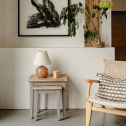 Statement Furniture Florence Nest Of 2 Side Tables/lamp Tables- Dove Grey - thumbnail 6