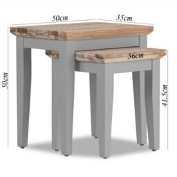 Statement Furniture Florence Nest Of 2 Side Tables/lamp Tables- Dove Grey - thumbnail 4