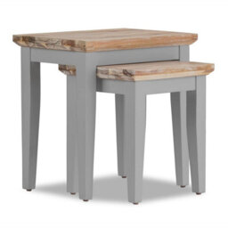 Statement Furniture Florence Nest Of 2 Side Tables/lamp Tables- Dove Grey