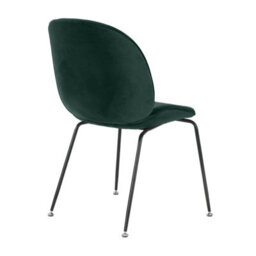 Fusion Living Luxurious Dark Green Velvet Dining Chair With Black Metal Legs - thumbnail 5