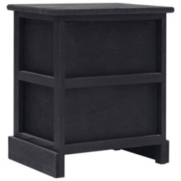 Berkfield Nightstand Black 38X28X45 Cm Paulownia Wood - thumbnail 4