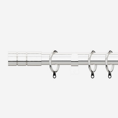 Polished Chrome 28mm Barrel Fixed Length Metal Curtain Pole  170Cm - image 1